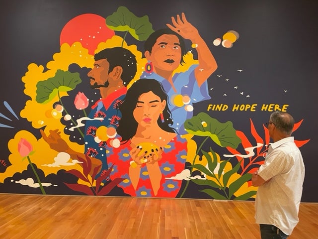 Mural at the MAKING HOME: Artists and Immigration Exhibition