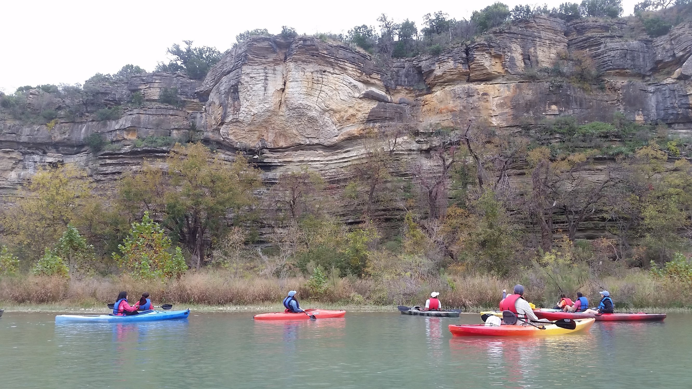 kayaks and cliffs photo